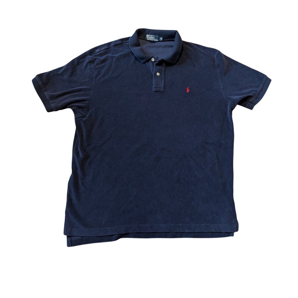 Polo by Ralph Lauren Mens XXL Navy Blue Short Sleeve Pique Golf Polo Shirt